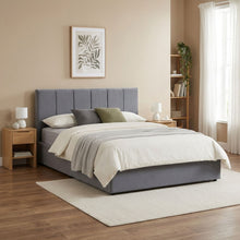Load image into Gallery viewer, Penelope Double Gas Lift Velvet Bed Frame - Grey