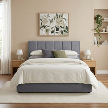 Load image into Gallery viewer, Penelope Double Gas Lift Velvet Bed Frame - Grey
