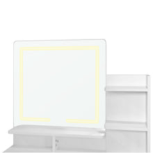 Load image into Gallery viewer, Gardenia 2 Piece Dressing Table with Mirror &amp; Stool Set - White