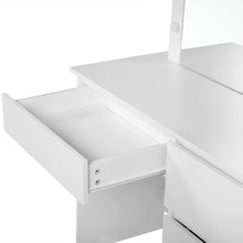 Load image into Gallery viewer, Begonia 2 Piece Dressing Table with Mirror &amp; Stool Set - White