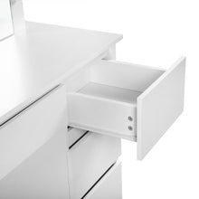 Load image into Gallery viewer, Begonia 2 Piece Dressing Table with Mirror &amp; Stool Set - White