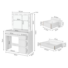 Load image into Gallery viewer, Begonia 2 Piece Dressing Table with Mirror &amp; Stool Set - White