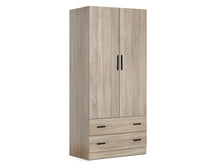 Load image into Gallery viewer, Bram 2 Door Wardrobe with 2 Drawers - Maple