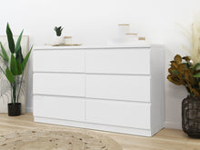 Load image into Gallery viewer, Tongass Wooden Low Boy 6 Drawers - White At Betalife
