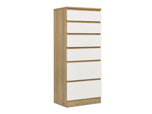 Load image into Gallery viewer, Harris 6 Drawer Tallboy with Mirror - Oak + White
