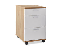 Load image into Gallery viewer, Nakia 3 Drawer Filing Cabinet - Oak+White
