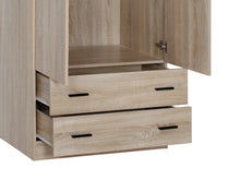 Load image into Gallery viewer, Bram 2 Door Wardrobe with 2 Drawers - Maple