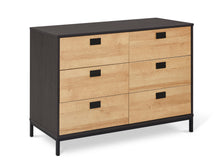 Load image into Gallery viewer, Morris Wooden Low Boy 6 Drawers - Oak
