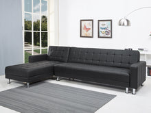 Load image into Gallery viewer, Minnesota 5 Seater Sofa Bed Futon with Chaise - Black
