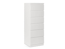 Load image into Gallery viewer, Tongass Wooden Slim Tallboy 6 Drawers - White