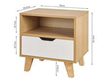 Load image into Gallery viewer, Schertz Wooden Bedside Table - Oak
