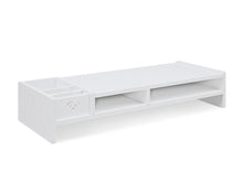 Load image into Gallery viewer, 2 Tier Monitor Stand Riser - White Storage Organizer
