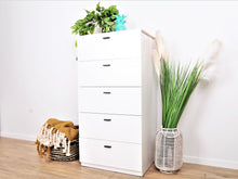 Load image into Gallery viewer, Hekla Tallboy 5 Drawer Chest Dresser - White