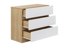 Load image into Gallery viewer, Harris 3 Drawers Tallboy - Oak + White
