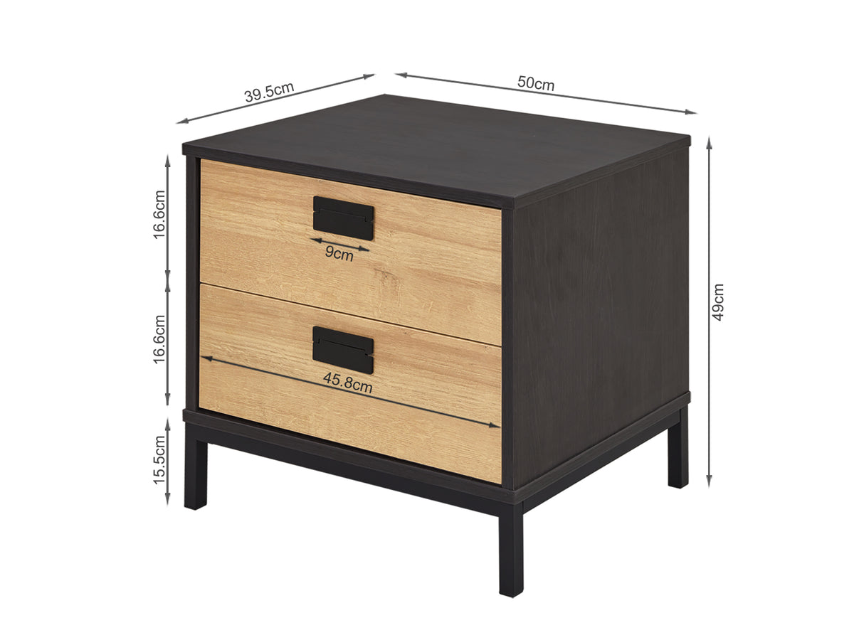 Morris Wooden Bedside Table - Oak