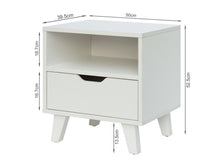Load image into Gallery viewer, Schertz Wooden Bedside Table - White