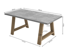 Load image into Gallery viewer, Tommie 1.8M Rectangular Dining Table - Cement + Oak
