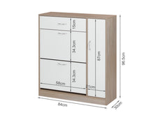 Load image into Gallery viewer, Kihona 3 Drawer Shoe Cabinet Storage Rack - Oak