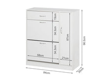 Load image into Gallery viewer, Kihona 3 Drawer Shoe Cabinet Storage Rack - White