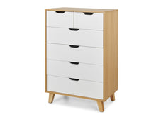 Load image into Gallery viewer, Schertz Wooden Tallboy 6 Drawers - Oak