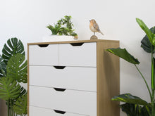 Load image into Gallery viewer, Schertz Wooden Tallboy 6 Drawers - Oak