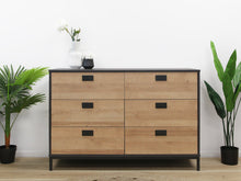 Load image into Gallery viewer, Morris Wooden Low Boy 6 Drawers - Oak