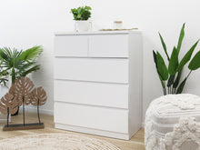 Load image into Gallery viewer, Tongass Wooden Tallboy 5 Drawers - White
