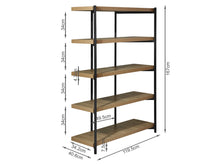 Load image into Gallery viewer, Rukwa Wooden Bookshelf 160cm - Oak
