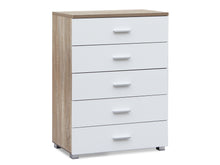 Load image into Gallery viewer, Bram Tallboy 5 Drawer Chest Dresser - Oak
