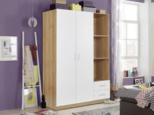 Load image into Gallery viewer, Harris 3 Door Wardrobe with Drawers - Oak + White
