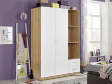 Load image into Gallery viewer, Harris 3 Door Wardrobe with Drawers - Oak + White
