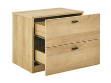 Load image into Gallery viewer, Hekla Wooden Bedside Table Nightstand with 2 Drawers - Oak
