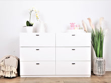 Load image into Gallery viewer, Hekla Low Boy 6 Drawer Chest Dresser - White