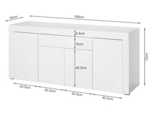 Load image into Gallery viewer, Guier High Gloss Sideboard Buffet Table - White