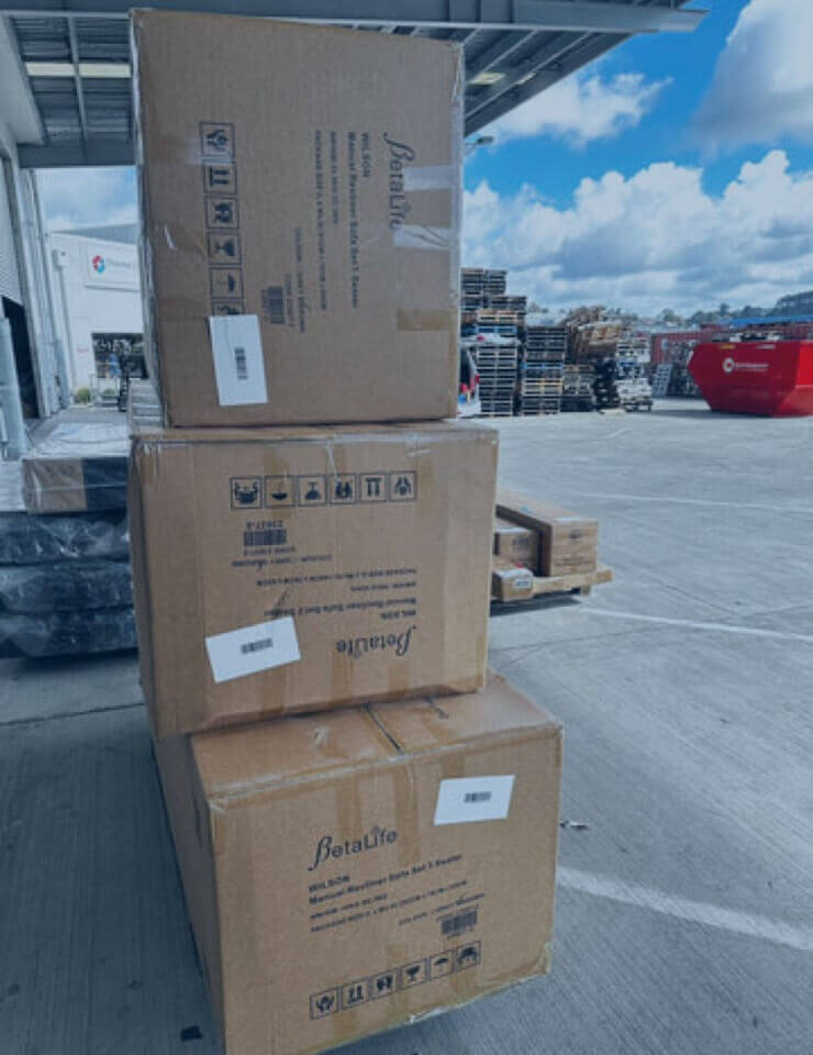 A warehouse aisle inside Betalife's Auckland operation