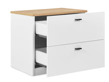 Load image into Gallery viewer, Hekla Wooden Bedside Table Nightstand with 2 Drawers - White
