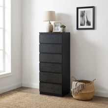 Load image into Gallery viewer, Tongass Wooden 6 Drawers Slim Tallboy - Black
