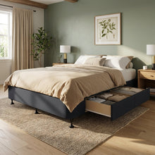 Load image into Gallery viewer, Charles Fabric Queen Bed Base 4 Drawers - Black