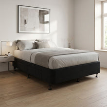 Load image into Gallery viewer, Charles Fabric Queen Bed Base 4 Drawers - Black