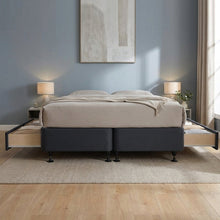Load image into Gallery viewer, Charles Fabric Super King Split Bed Base 4 Drawers - Black