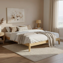 Load image into Gallery viewer, Creise King Wooden Bed Frame - Light Oak