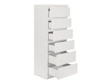 Load image into Gallery viewer, Tongass Wooden Slim Tallboy 6 Drawers - White
