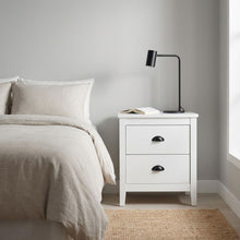 Load image into Gallery viewer, Congo Bedside Table with 2 Drawers - White