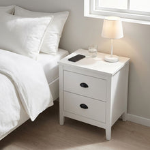 Load image into Gallery viewer, Congo Bedside Table with 2 Drawers - White