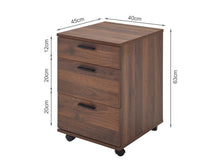 Load image into Gallery viewer, Nakia 3 Drawer Filing Cabinet - Walnut
