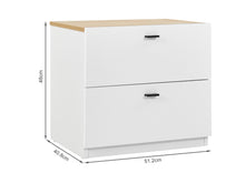 Load image into Gallery viewer, Hekla Wooden Bedside Table Nightstand with 2 Drawers - White
