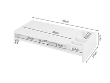 Load image into Gallery viewer, 2 Tier Monitor Stand Riser - White Storage Organizer
