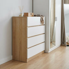 Load image into Gallery viewer, Harris 4 Drawers Tallboy - Oak + White