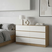 Load image into Gallery viewer, Harris 6 Drawers Low Boy - Oak + White