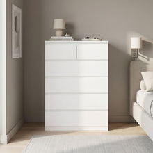 Load image into Gallery viewer, Tongass Wooden Tallboy 6 Drawers - White